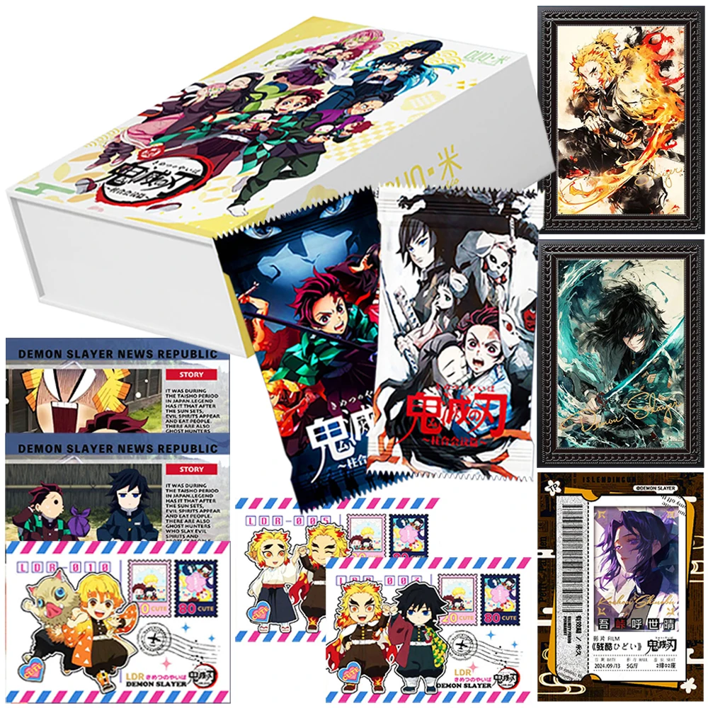 

Demon Slayer Anime Collection Cards Cute Q-Version Character Rare Flowing Sand Cards Popular Birthday Gifts Toys for Children