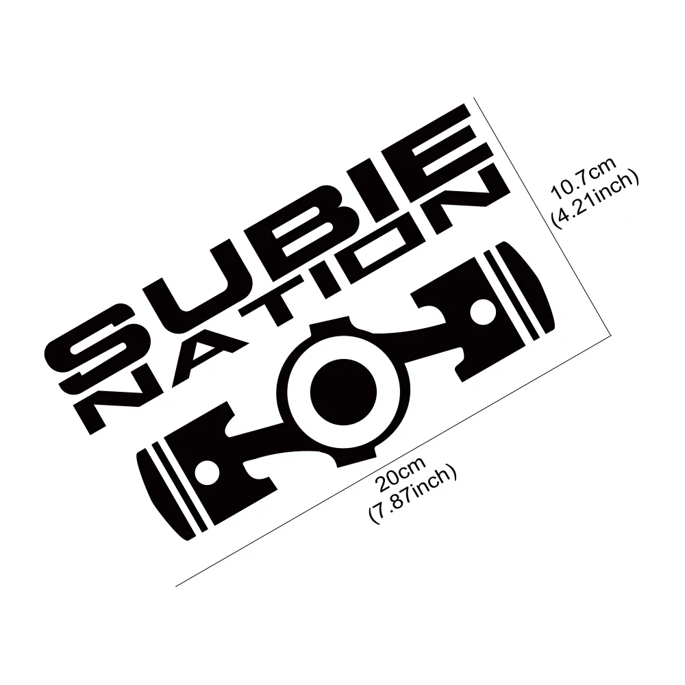 20x10.7cm SUBIE Nation Car JDM Sticker For Subaru BRZ Impreza Crosstrek Forester WRX STI Vinyl Creative Decals Car Accessories