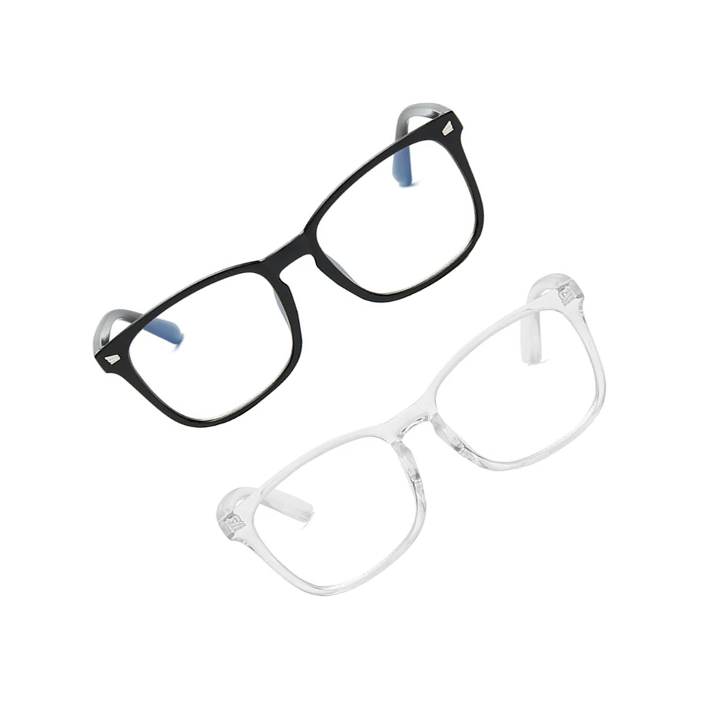 

2pcs Vintage Eyeglasses Frame Creative Anti-Blue Light Glasses Frame Fashion Glasses Frame (Transparent, Black)
