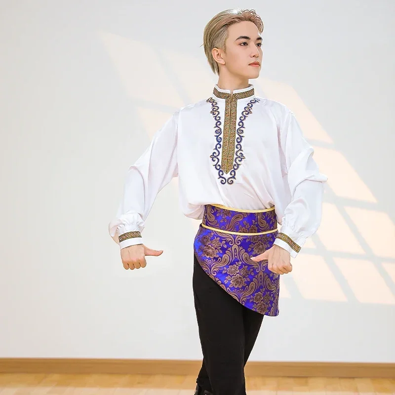 Adult Xinjiang Uyghur performance dance practice clothing men's art test performance set 1 piece