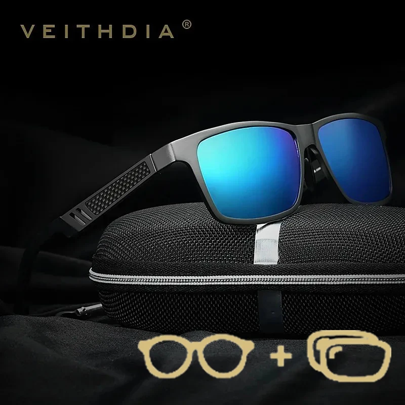 VEITHDIA New Style Custom Prescription Sunglasses Polarized UV400 Mirror Outdoor Driving Myopia Glasses with Men Women PJ6560