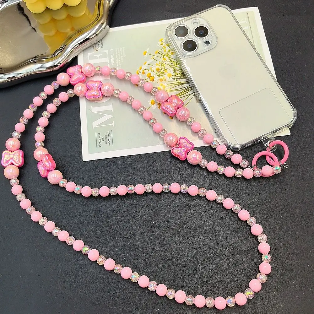 Anti-lost Mobile Phone Lanyard Butterfly Flower Multi-function Cell Phone Lanyard Portable Convenient Bag Chain