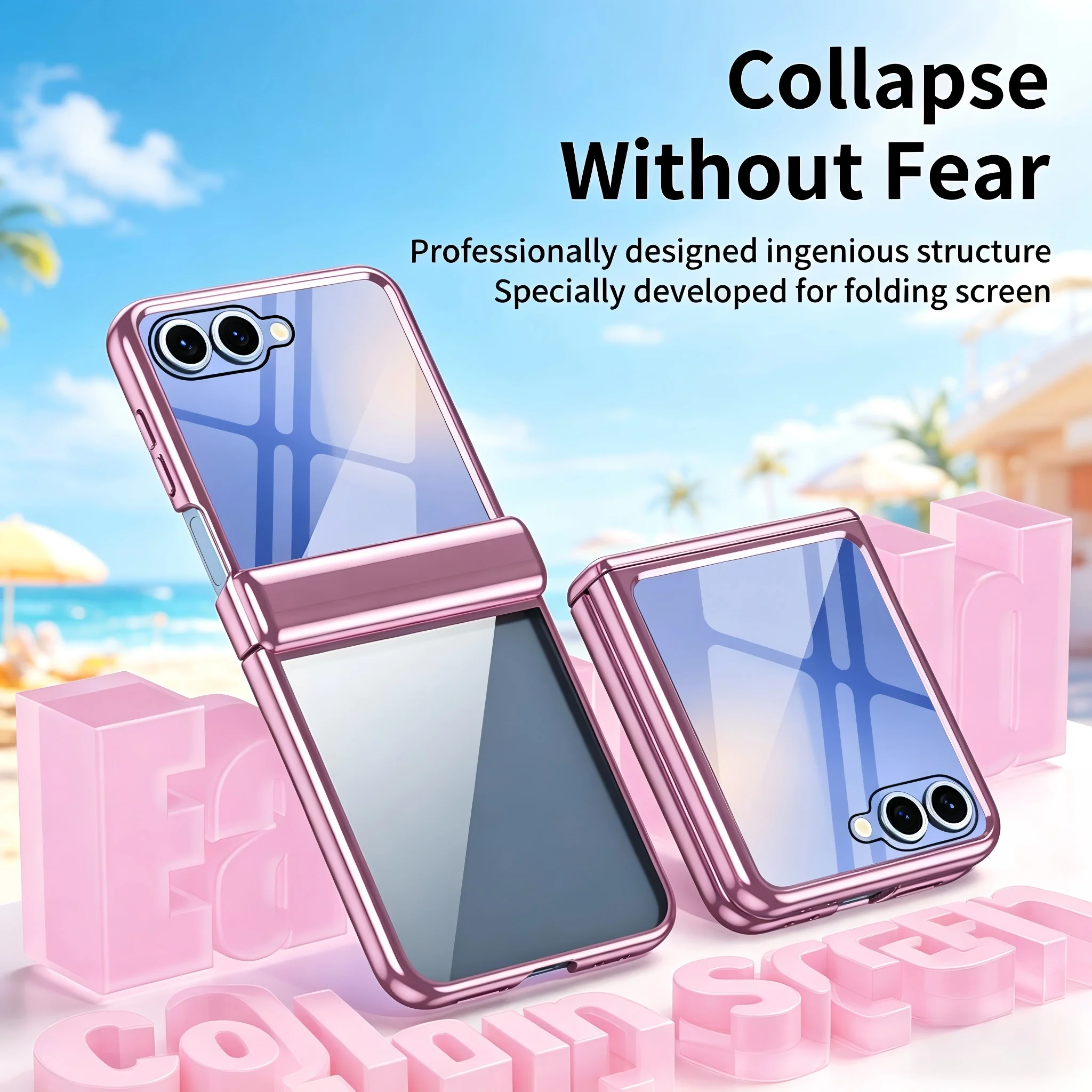 Suitable for Samsung Z Flip8/Z Flip7/Z Flip7 FE/Z Flip6/Z Flip5/Z Flip4/Z Flip3, with tempered screen protector, center hinge, P