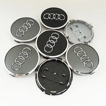 適用於Audi A3 A4 A5 A6 A7 Q3 Q4 Q5 Q7 S3 S4 S5 S6 S7 RS3 RS5 的 4 個 60mm 61mm 68mm 69mm 77mm 汽車輪圈中心蓋配件 8 最佳銷售 奧迪零件 - №1