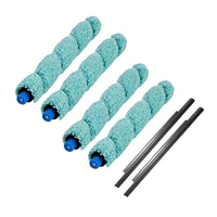 AGOUP 6Pcs Floor Washing Robotic Cleaner Main Brush & Scraper Replacement For Ilife W400 Floor Washing Robot Parts Accessories