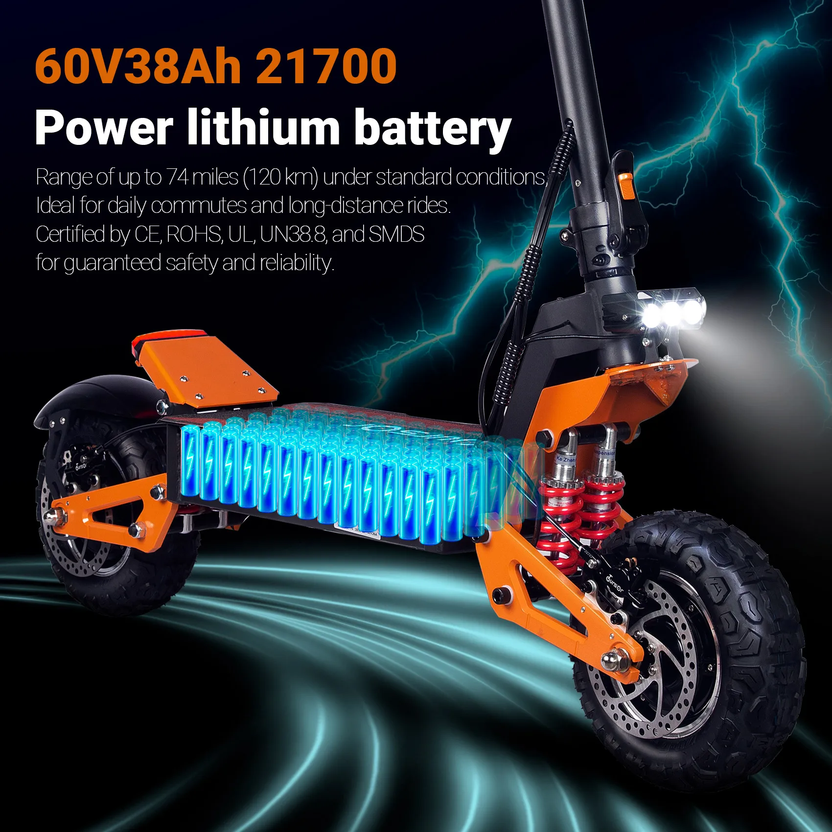 TOURSOR X5 11Inch 6000W Dual Motor Electric Scooter 85KM/H 120KM Long Range Off Road Foldable Electric Kick Scooter for Adult - view 2