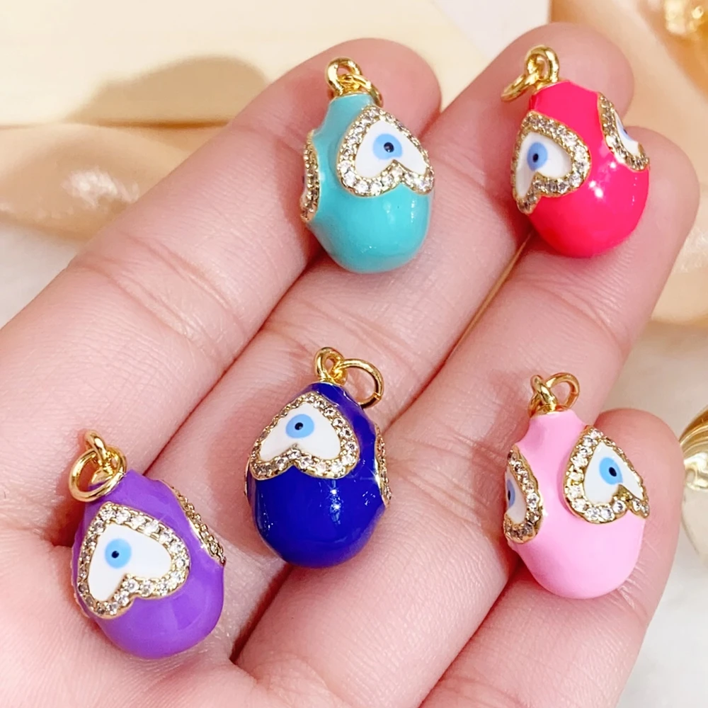 Juya 18K echtes Gold vergoldet Handwerk Emaille Bullet Lattice Oval Charms für DIY Frauen Luxus Ohrringe Halskette Armbänder Herstellung – Detail 11
