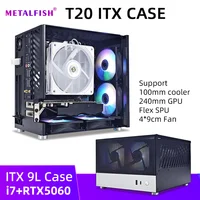 METALFISH T20 Mini ITX carcasa blanca 9L soporte de chasis de PC compacto Flex PSU/240mm GPU/100mm enfriador/180 enfriador de líquidos