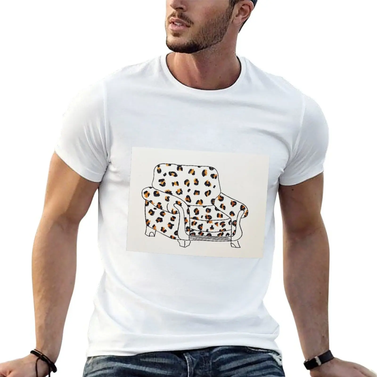 Cheetah Chair T-Shirt anime tshirt man t shirts graphic t shirts for man cotton T-shirt