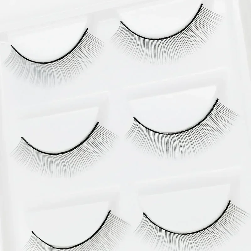 5 ペア 3D ミンクまつげメイクナチュラルショートフルストリップまつげブラックテリアショートミンクまつげスタイルつけまつげ