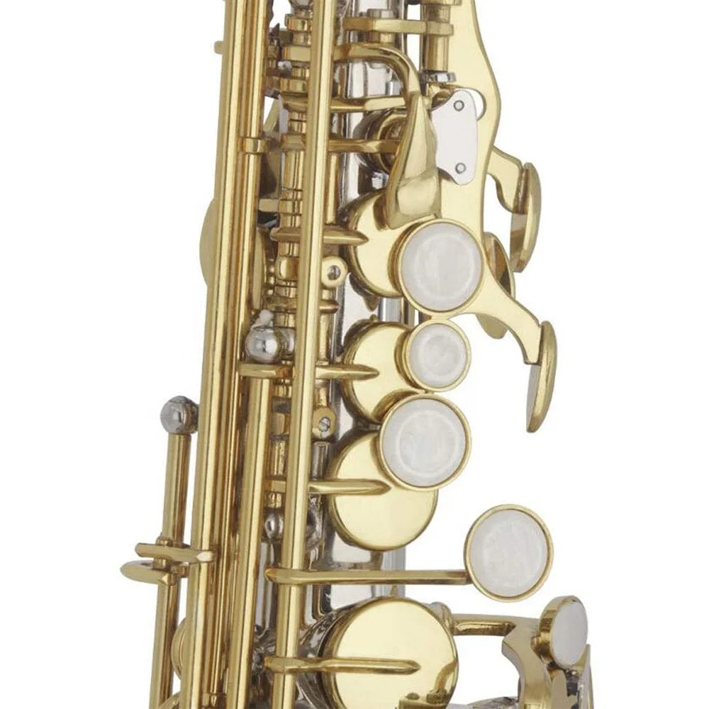 Bb Soprano Saxophone Silver Body Lacquer Keys Handcraft Flowers With Waterproof Case Professional Woodwind Instrument