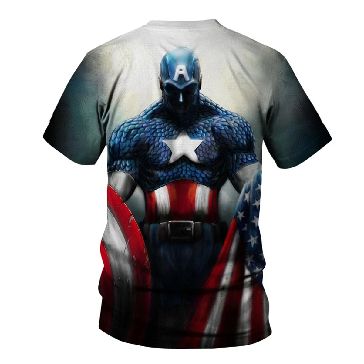 

Marvel Captain America Fashion 3D Printed T-shirt Men's Summer New Avengers 3D Printed Loose Short Sleeve Top