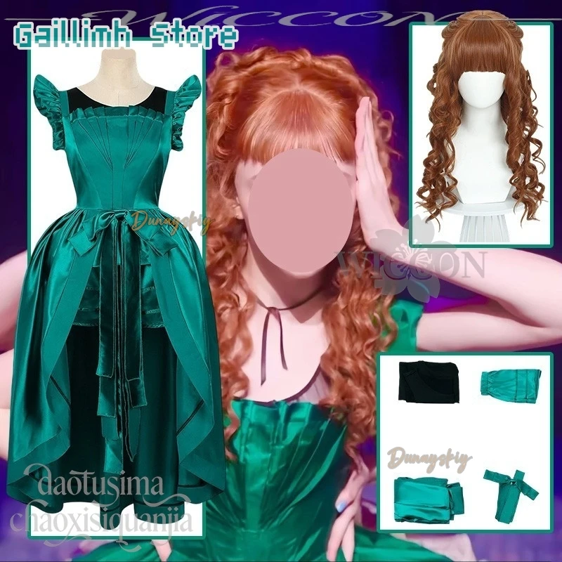 

Классическая форма для бала в стиле Лолиты, зеленое шелковое длинное платье без рукавов, аниме, фильм Wed, косплей, Agnes, Хэллоуин, Рождественская вечеринка, Cos