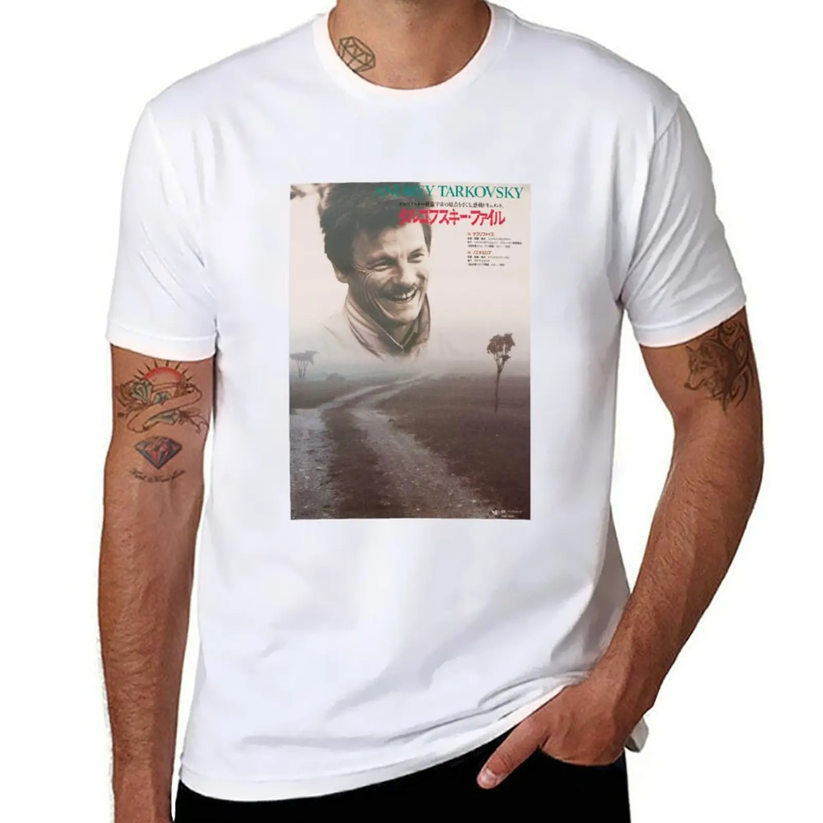 

Gifts Idea Andrei Tarkovsky Poster Cute Gift T-Shirt Basic Casual Short Sleeve Cotton Shirt