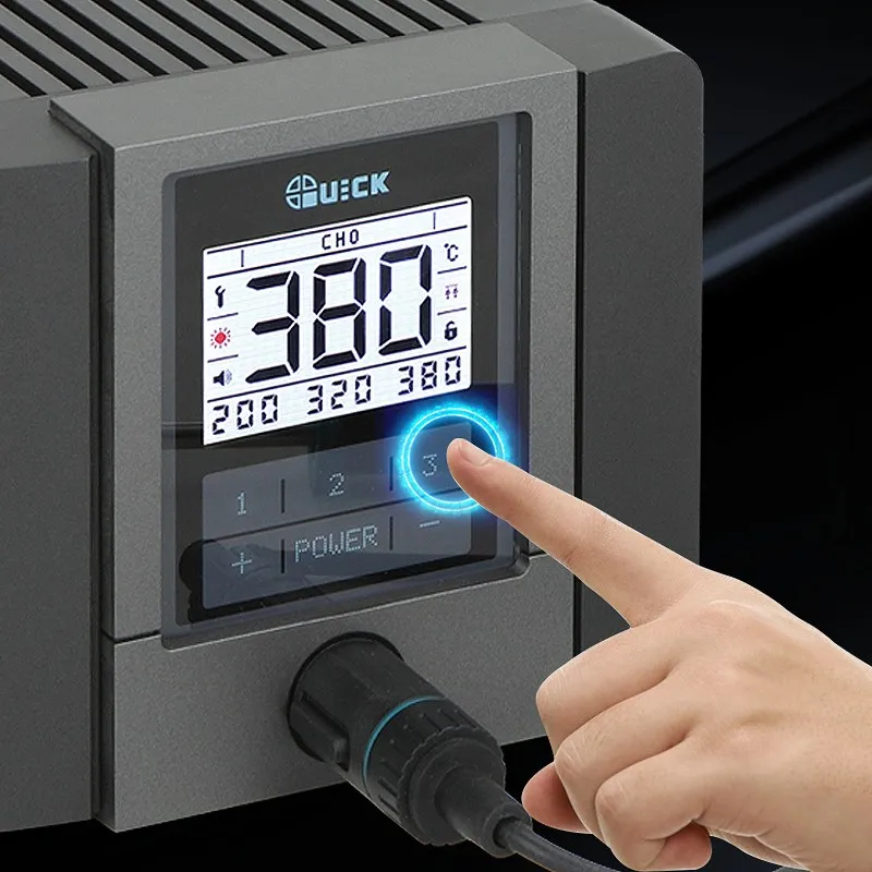 QUICK TS1200A Digital Display Soldering Station with One Soldering Tip for iPhone Samsung Motherboard Soldering Repair