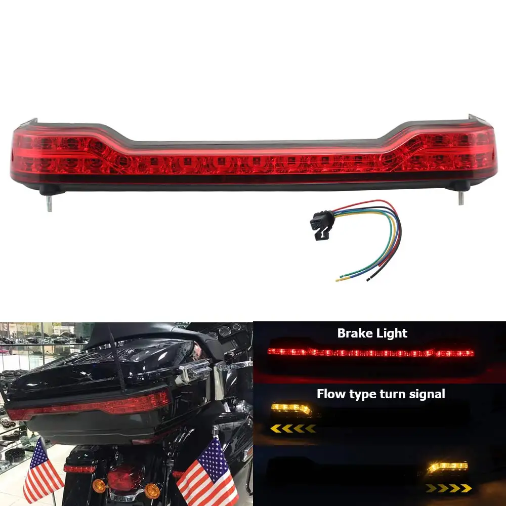 Rear Trunk Pack Led Signal Light King Tail Lamp Fits For Harley Electra Glide Ultra Limited Road Glide 2014-Later Led Red Lens