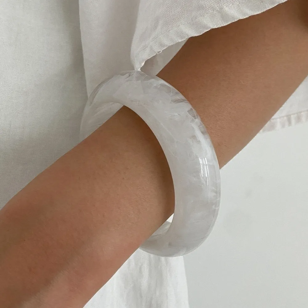 البوهيمي الاكريليك الإسورة الذهب لطخة غير النظامية واسعة سوار واسعة مستطيل أوروبا النمط الأمريكي الرجعية اليد الدائري سيدة بنات #4