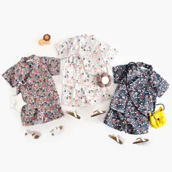 Sanlutoz Baby Clothing Sets Little Kids Tops and Shorts Outfits Sets Casual Clothes Summer Floral 2Pcs