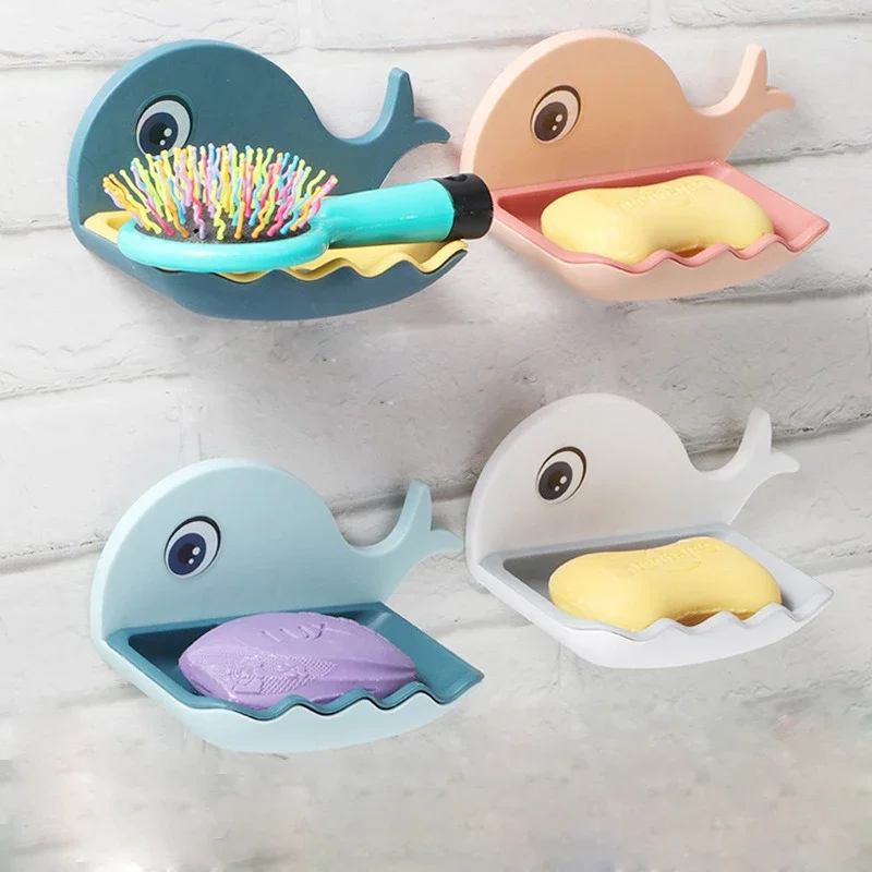 الحوت شكل صندوق الصابون استنزاف حامل الصابون صندوق الحمام دش حامل الصابون الإسفنج تخزين الحاويات لوحة صينية اكسسوارات الحمام #2