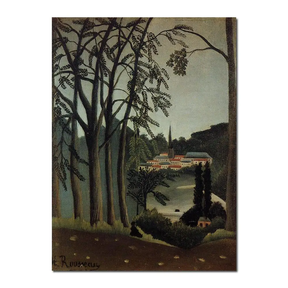 

wall art modern View of Saint Cloud Henri Rousseau Paintings Hand painted High quality