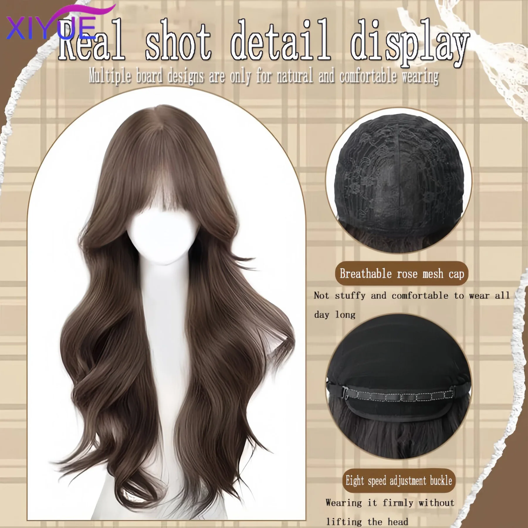 synthesis 26 Inch Synthetic Water Curly Wave Wigs Air Bangs Hair PLATINUM Heat-Resistant Natural And Smoot Daily Wear For Women image 3