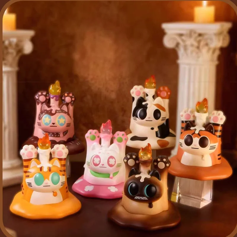 

Trouble Cat Series Blind Box Candle Cat Figure Cute Desktop Bedroom Candle Night Ornament Collectible Exquisite Birthday Gift