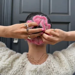 New INES Handmade Crocheted Knitting Flower Hair Scrunchies Headwear Womens Hair Accessories Hook Woven Ponytail Hair Rope