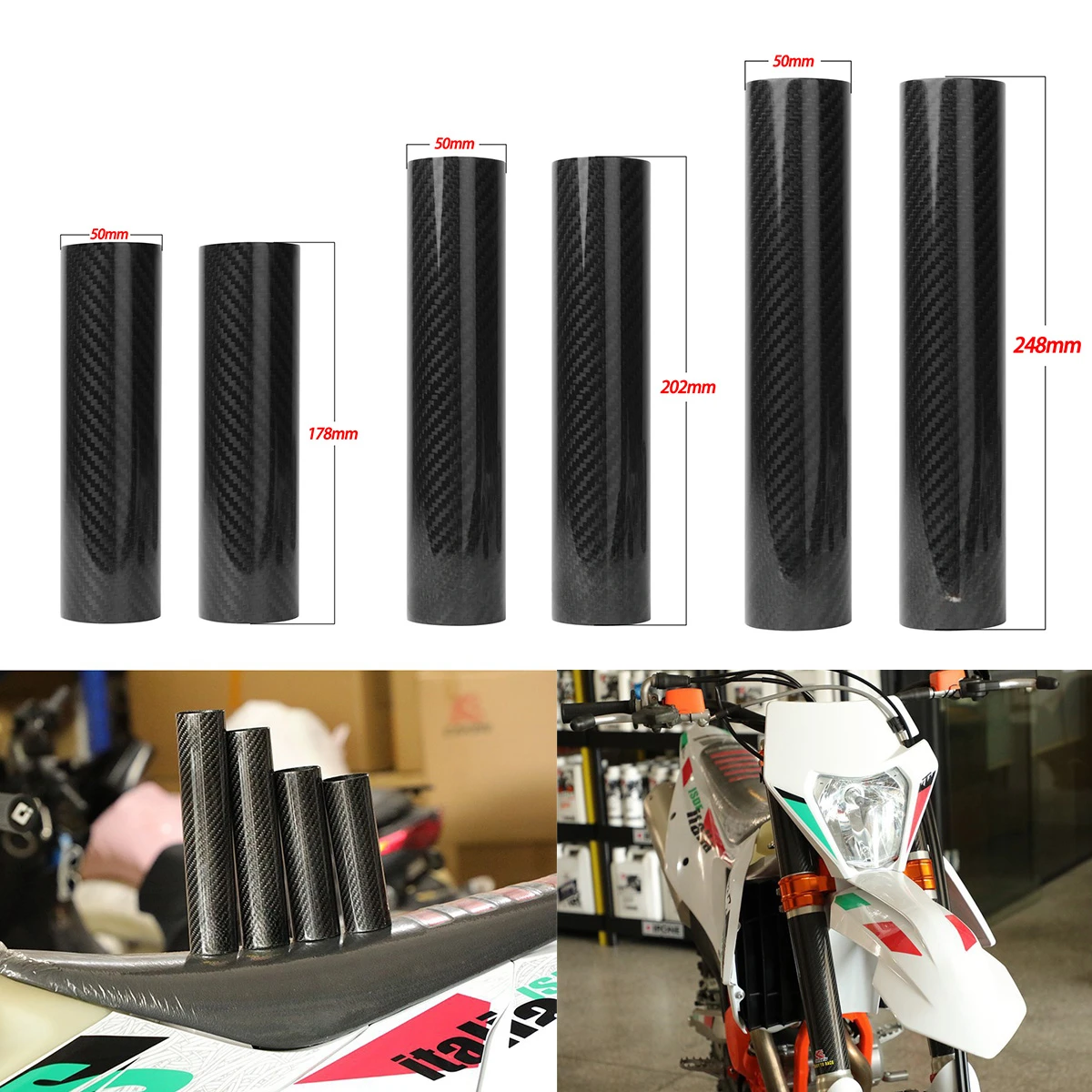 

Motorcycle Fork Wraps Carbon Fiber Protectors For Honda CRF 250R 450R 250L 250M 250X 450X XR250 SXF EXCF YZF KXF RMZ Dirt Bike