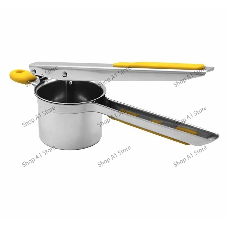 3-in-1 Stainless Steel Masher, Potato Ricer, Garlic & Lemon Juicer, Non-Slip Silicone Handle Manual Tool