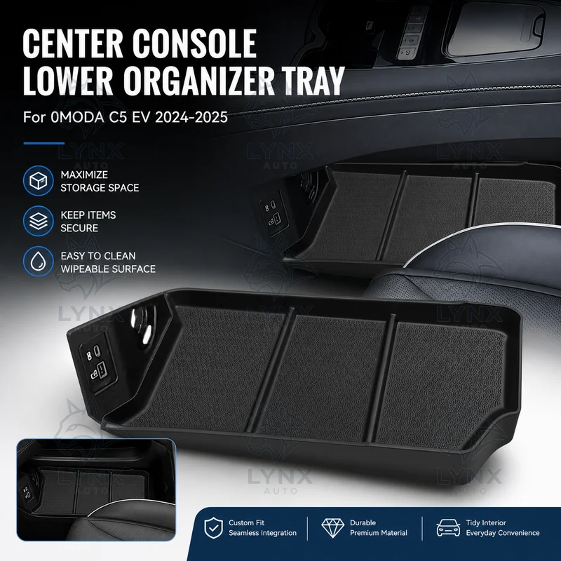 Fit for 2024-2025 0MODA C5 Car Center Console Lower Storage Box Organizer Tray Interior Accessories Modifications