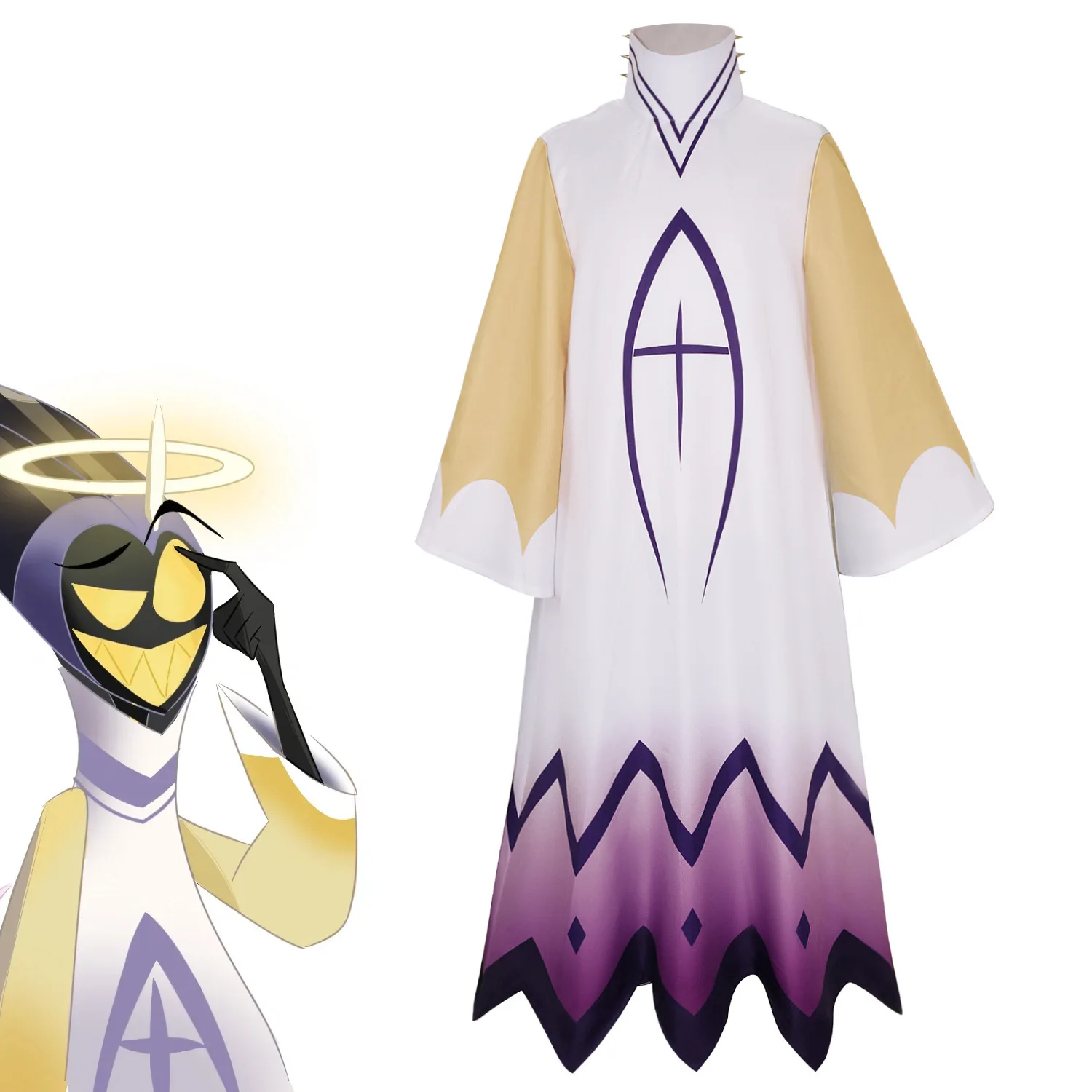 

Костюм для косплея SAIKOU Hazzbin Adam, аниме-костюм «Первый человек» с ангельским ореолом, маска, костюм для косплея, наряд для Хэллоуина, для взрослых мужчин