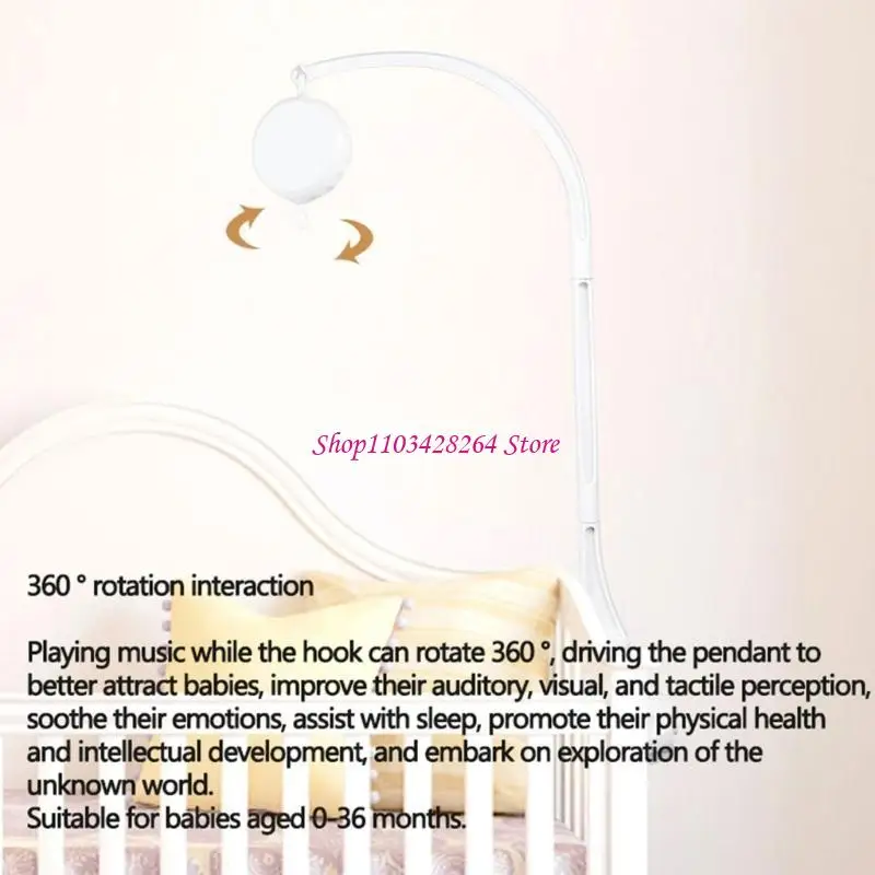 Baby Crib Decors Music Mobile Toy Bed Bells Mobile Music Box Learning Toy