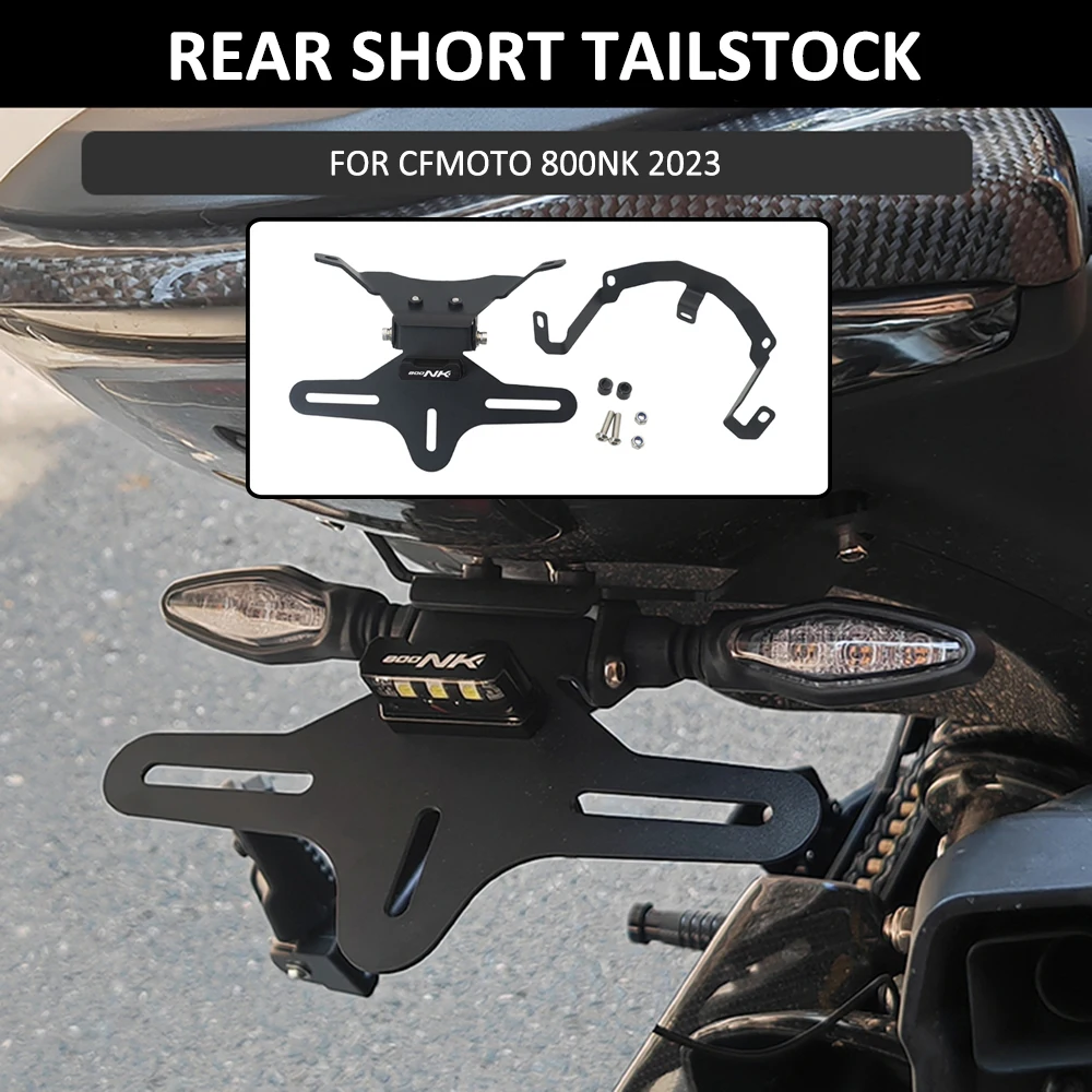 FOR CFMOTO CF800NK 800NK 800 NK 2023 Motorcycle Rear Foldable Short Tail Stock License Plate Light Tailstock Holder Bracket Kit