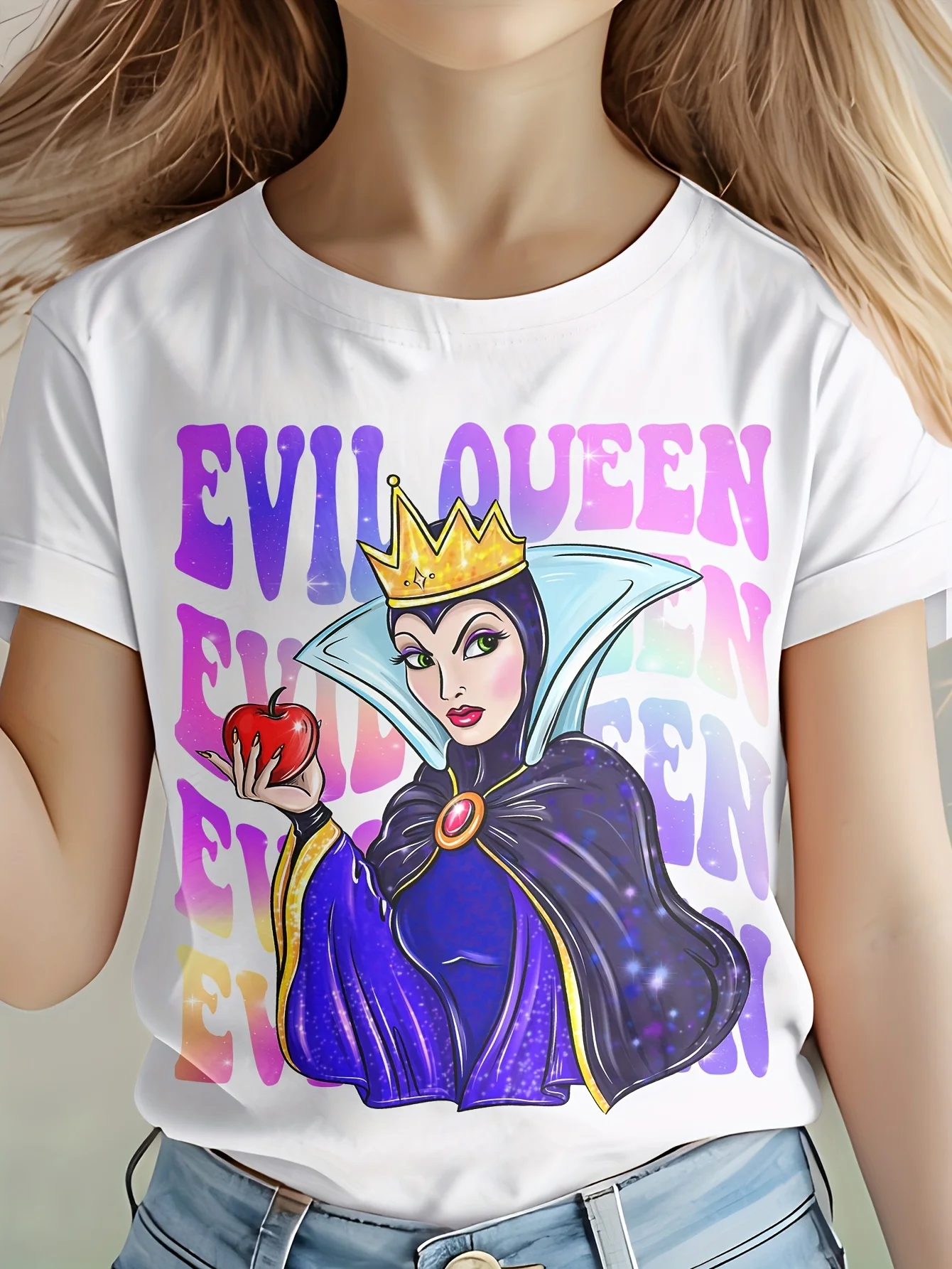 

Disney Evil Queen Print Boys Girls T-Shirt Cotton Short Sleeve Cartoon Tops Kids Clothes Baby T-shirt Summer Children T-shirt