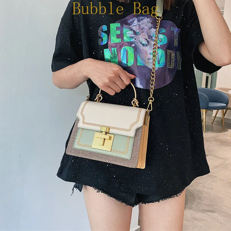 2023 New Fashion Pathwork PU Leather Women Crossbody Bags Vintage Shoulder Messenger Bag Ladies Clutch Casual Totes Female Purse