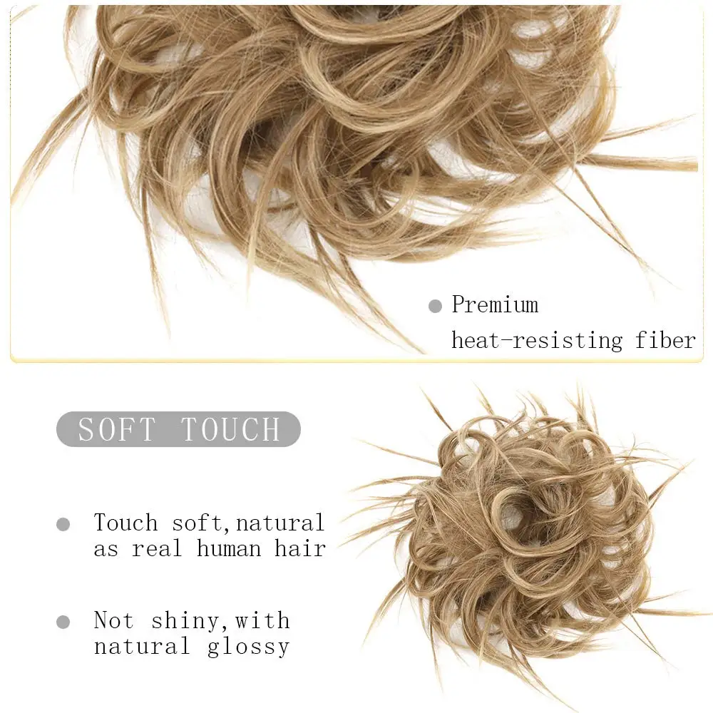 Messy Bun Hairpiece with Elastic Rubber Band