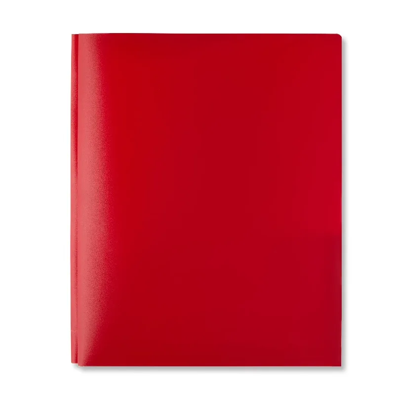 Pen+Gear 3-Prong 2-Pocket Poly Folder, Red