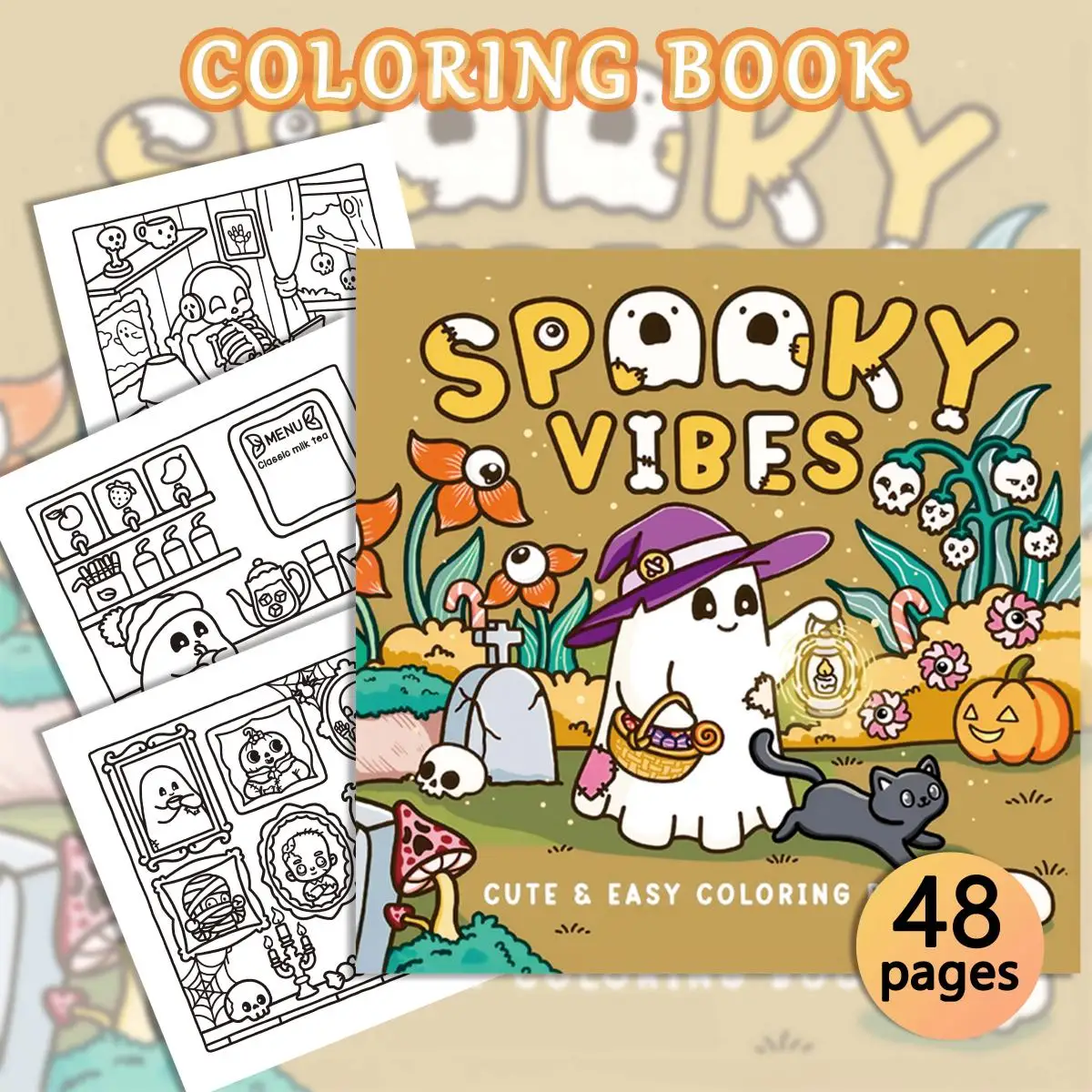 Girls' Moment Coloring Book with Comfortable Friends Design Premium Art Supplies for Leisure Time Enjoyment