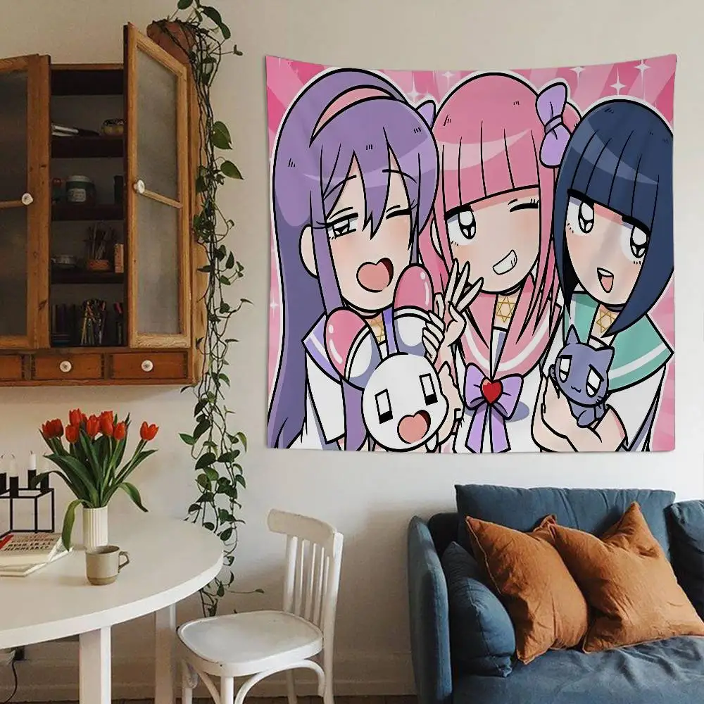 Pink Anime Menhera- C-Chan DIY Wall Tapestry Hanging Tarot Hippie Wall Rugs Dorm Home Decor