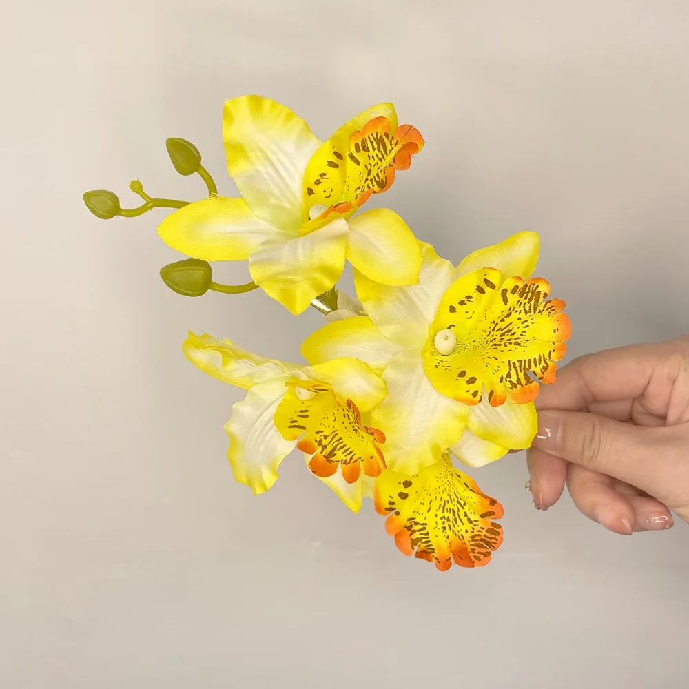 

Bohemia Orchid Flower Fairy Hairpins Artificial Flowers Wedding Party Hair Clips Spring Summer Travel Hairpiece for Women Girls