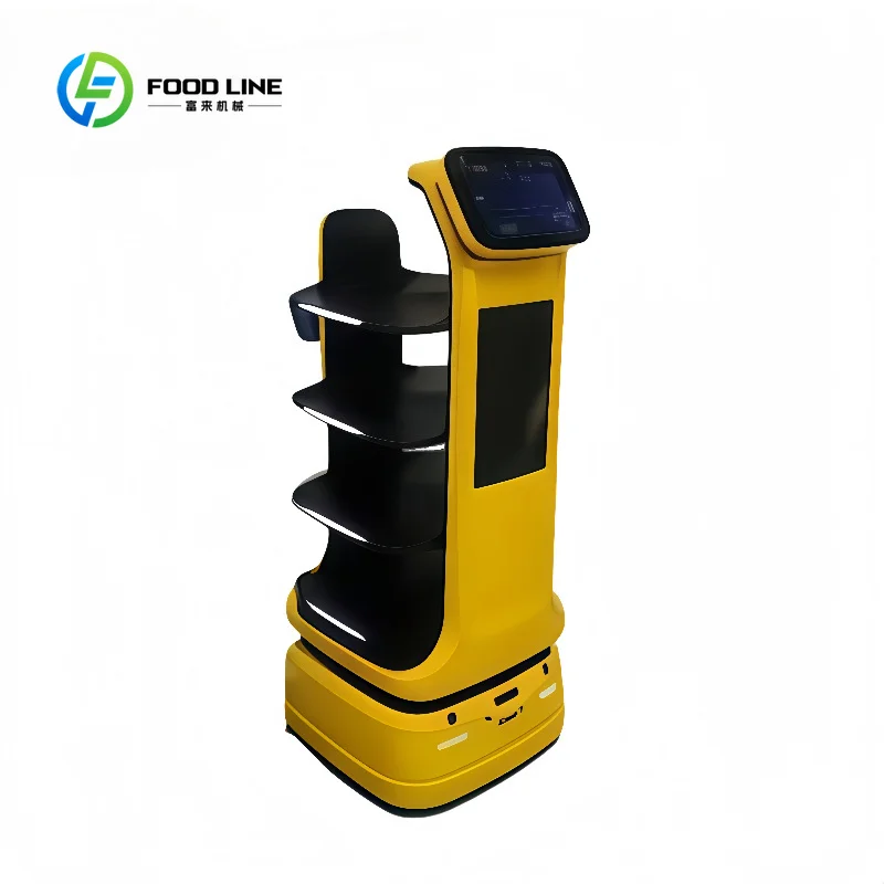 Customized Autonomous Delivery Robot, 4-Layer Stable Tray 40kg Payload Restaurant Waiter Robot for Restaurant Food Delivery