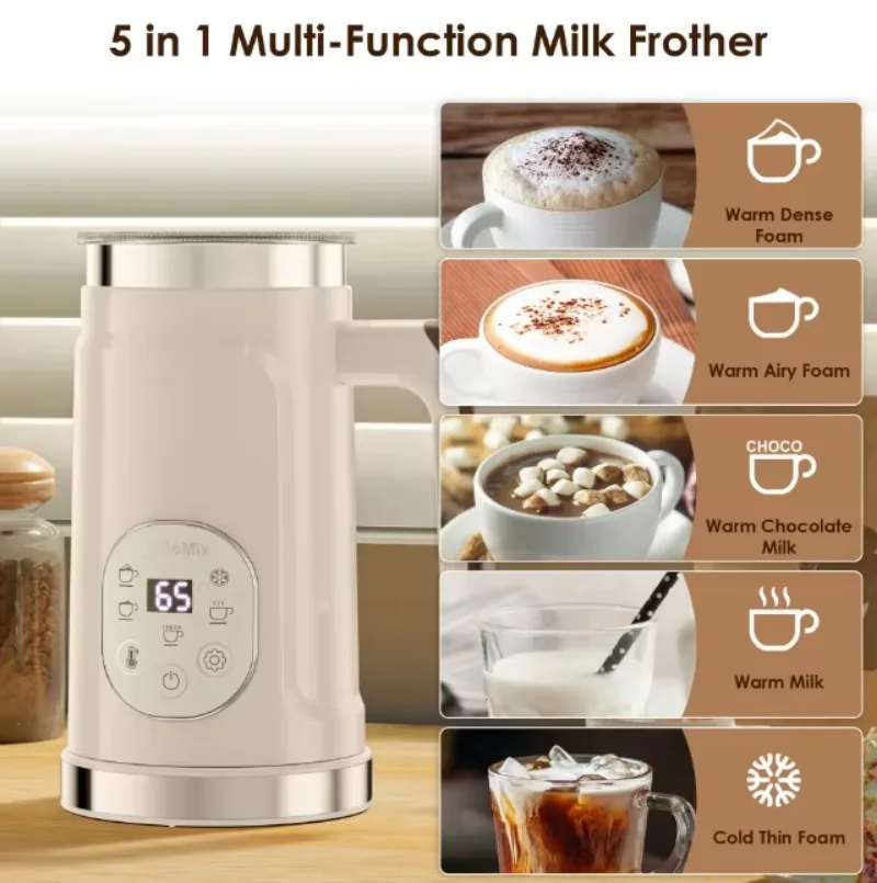 Multi-functional Touch Screen Automatic Heating Stainless Steel Espresso Coffee Machine with Milk Frother