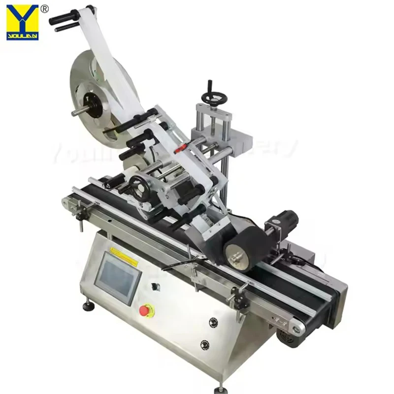 全自動デスクトップフラットサーフェスラベリングマシン、ビニール袋バッグブック化粧品ラベルアプリケータースクエア、MT-160