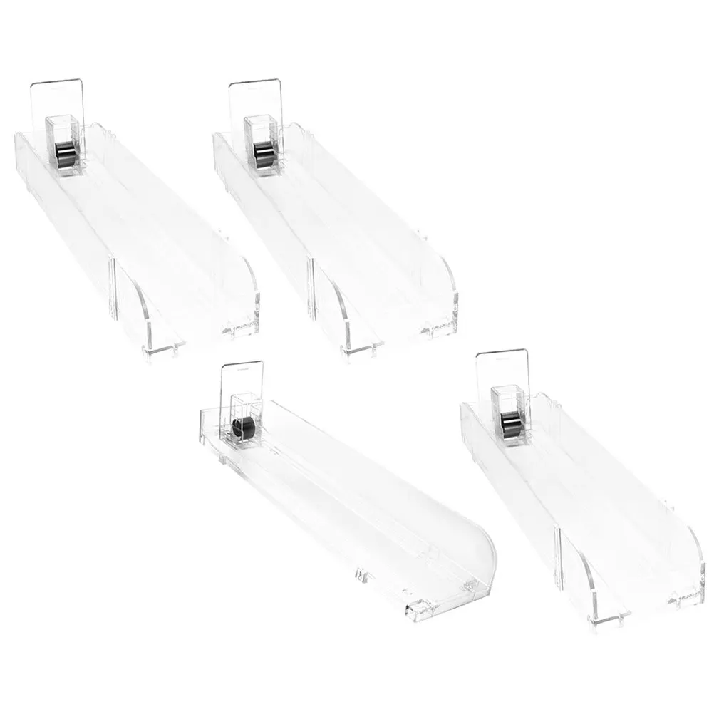 

4pcs Cigarette Display Rack Automatic Pusher Tray Transparent Store Counter Display Durable Plastic Cigarette Holder Dispenser