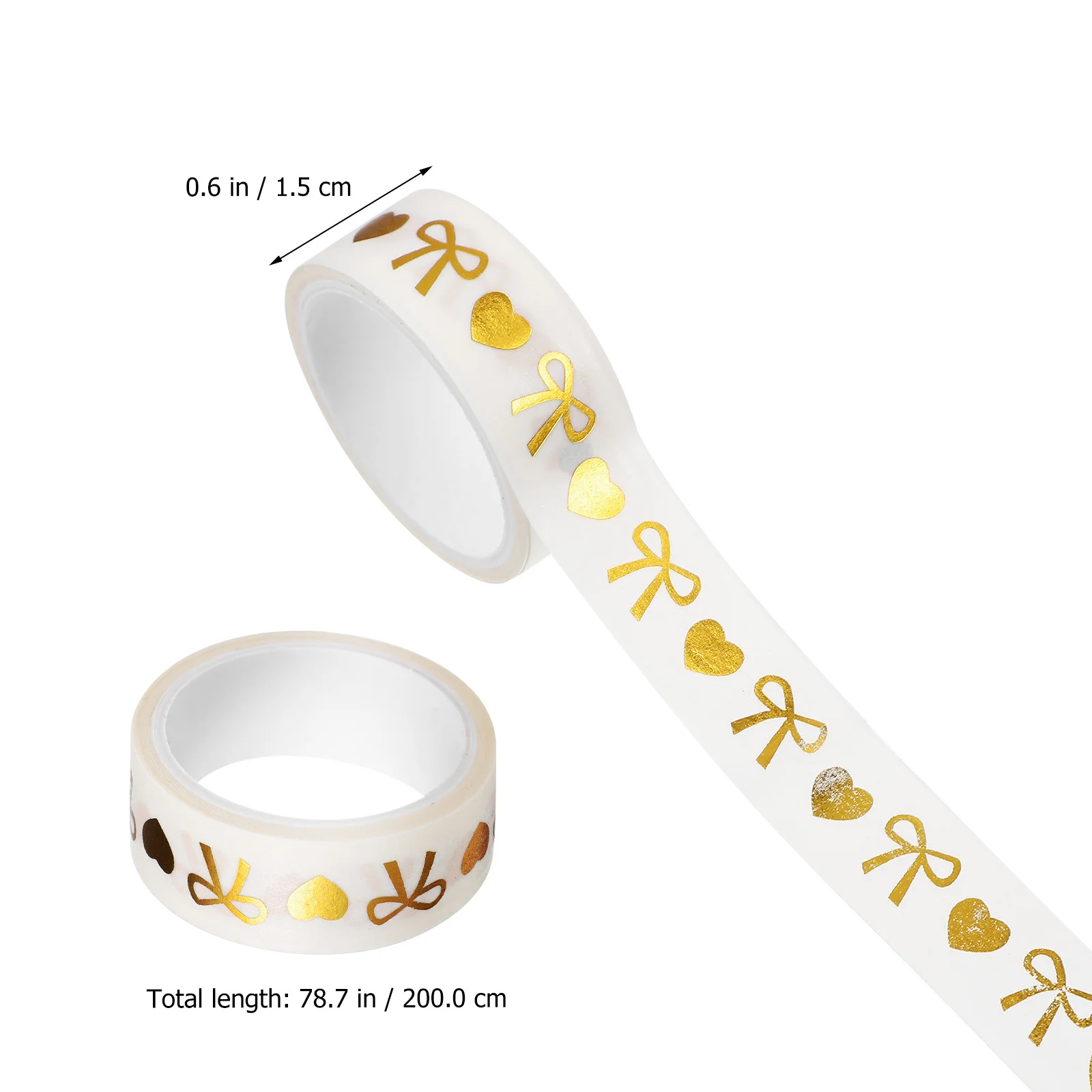 5 Rolls Decorative Adhesive Tape Bronzing Design Clear Patterns Easy Paste Remove for Scrapbook Diary Notepad Crafts