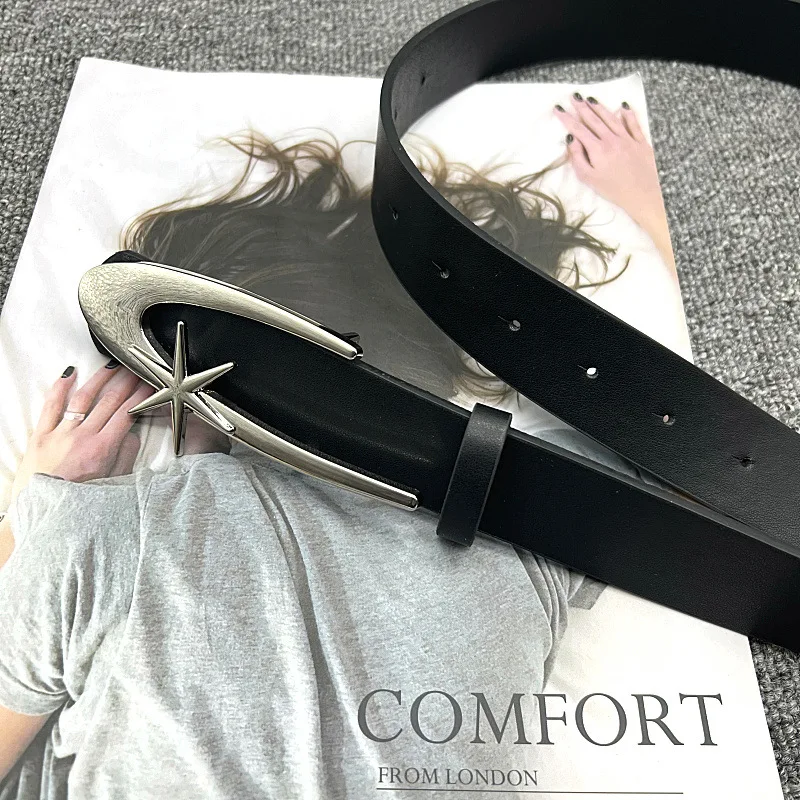 New Trendy Unisex Letter Button Belt Personalized Youth Belt Punk Style Button Casual Men's and Women's Belt