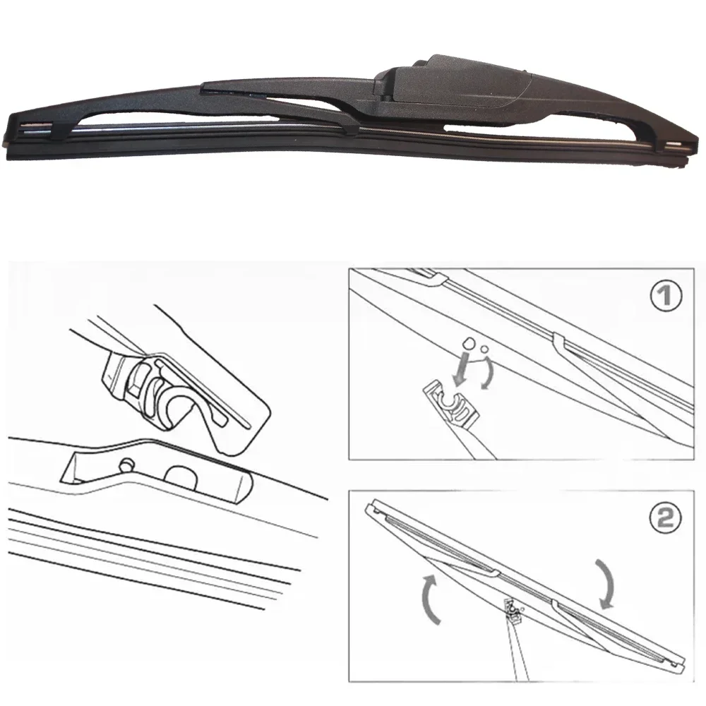 For Kia Rio 3 UB Hatchback 2011-2017 2012 2013 Wiper Front & Rear Wiper Blades Windshield Windscreen Window Brushes 26"+16"+11" - view 6
