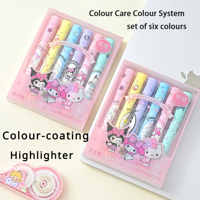 

New limited Sanrio highlighter high value eye protection colour markers students highlighting markers handbook pen Actuals