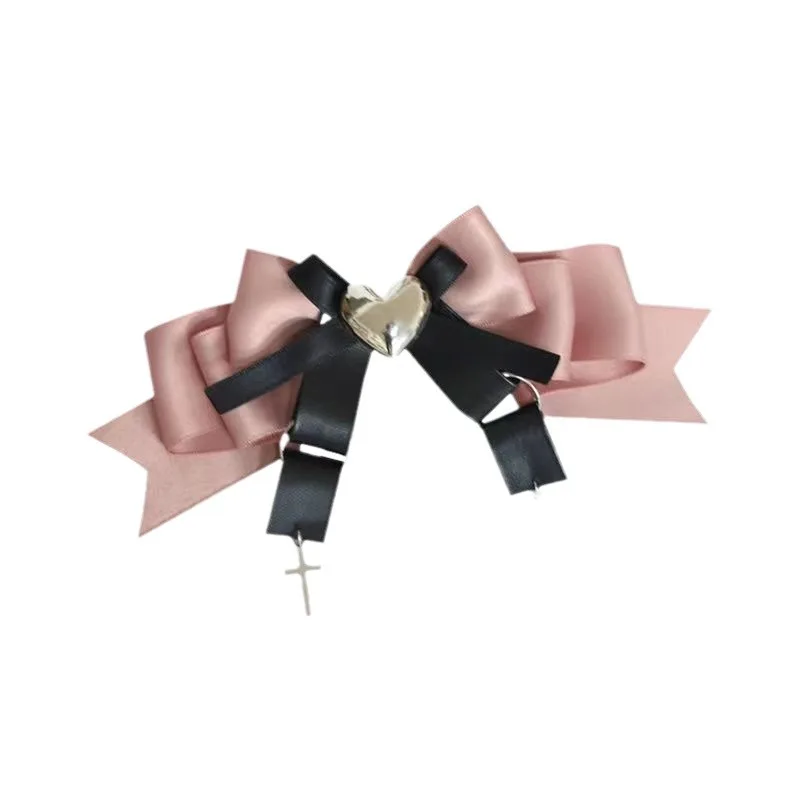 Шпилька для волос с бантом в японском стиле для девушек ручная работа милый крутой черный розовый цвет