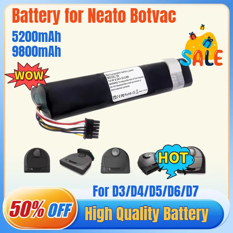 

Аккумуляторная батарея 14.4В для роботов-пылесосов Neato Botvac D3 D4 D7 D6 D5, аналог 205-0011/945-0225